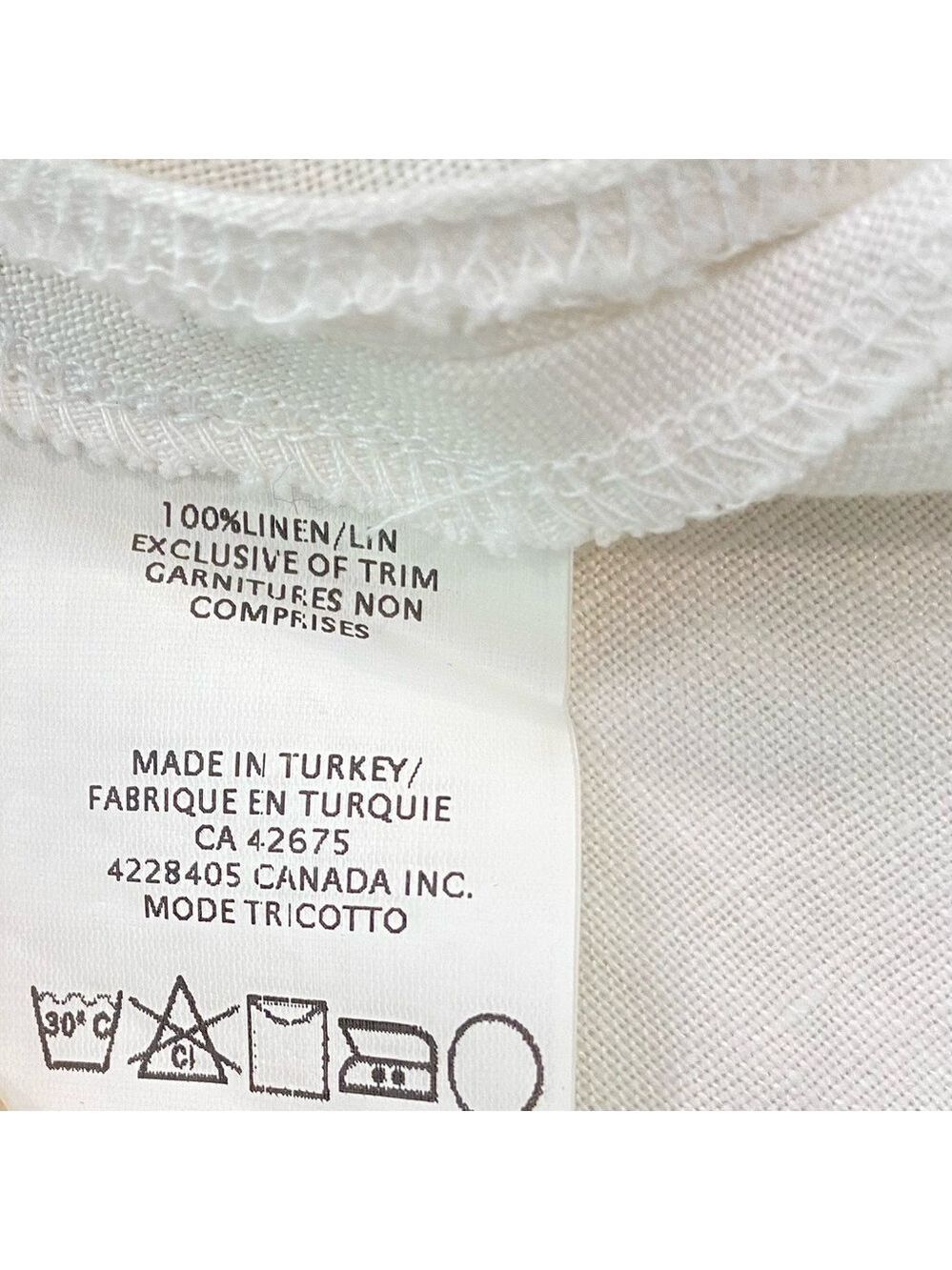 Linen tunic/dress/top ecru natural white Vitrin design asymmetric sleeveless sma - Picture 10 of 15